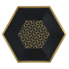 10 ASSIETTES HEXAGONALES NOIR ET OR 