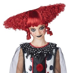 PERRUQUE CLOWN PSYCO ROUGE FEMME 