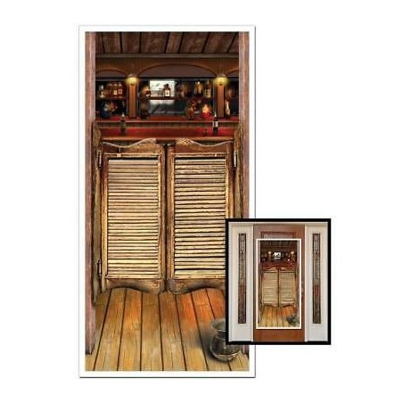 DECORATION MURALE PORTE DE SALOON WESTERN 76 CM X 1.52 M