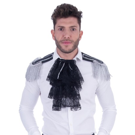 JABOT NOIR + 2 EPAULETTES ARGENT