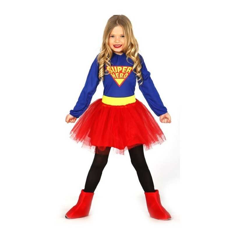 DEGUISEMENT FILLE ROBE SUPER HERO TAILLE 5-6 ANS 