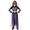 DEGUISEMENT HALLOWEEN ENFANT SQUELETTE ROBE VIOLET TAILLE 5-6 ANS 