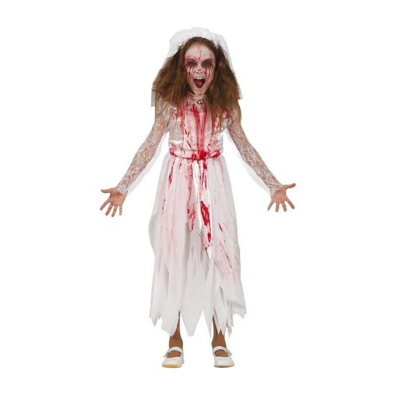 DEGUISEMENT HALLOWEEN ROBE FEMME MARIEE TAILLE 10-12 ANS 