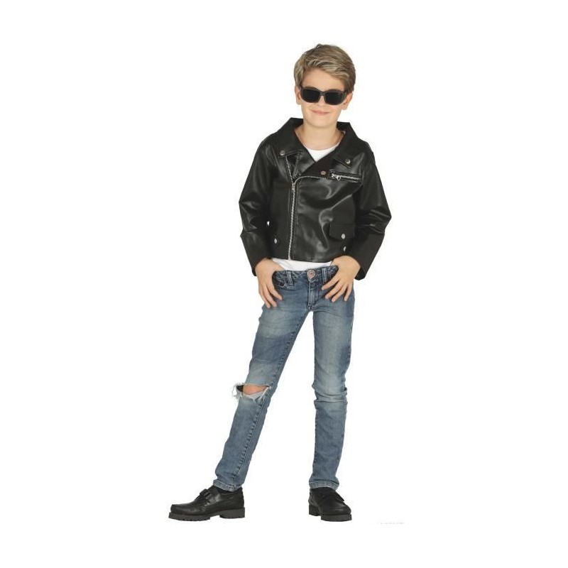 DEGUISEMENT GARCON VESTE SIMILI  CUIR TAILLE 10-12 ANS 