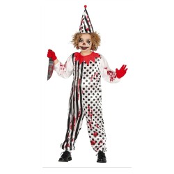 DEGUISEMENT HALLOWEEN ENFANT CLOWN BLANC  TAILLE 7-9  ANS 