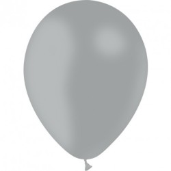 10 BALLONS LATEX 28 CM METAL ARGENT BALLOONIA