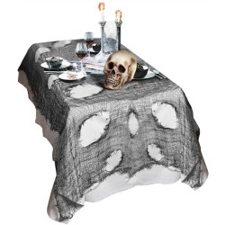 TISSU NOIR EFFRAYANT EFFET LAMBEAU DECHIRE 60 CM X 300 CM