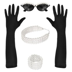 SET TIFFANY ANNEE 50'S LUNETTE, GANTS ET COLLIER