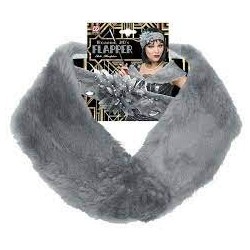 ECHARPE ET BANDEAU CHARLESTONE GRIS 