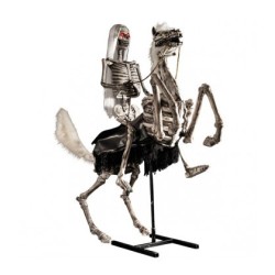 CHEVAL BLANC AVEC SQUELETTE AUX LONGS CHEVEUX BLANC