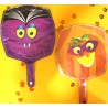 BALLON METALLIQUE 23 CM MONSTRE VIOLET- ORANGE