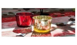 BOUGEOIR ROUGE METAL 5.5 CM X 6.7 CM