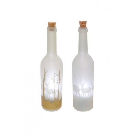 BOUTEILLE TOURBILLON FEERIQUE RENNES FORET AV LEDS 7X30 CM 2 COL ASS