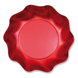 10 COUPELLES ROUGE SATINE 18.5 CM