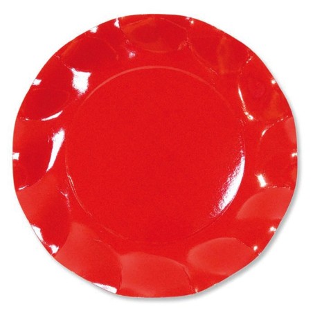 10 ASSIETTES ROUGE  27 CM