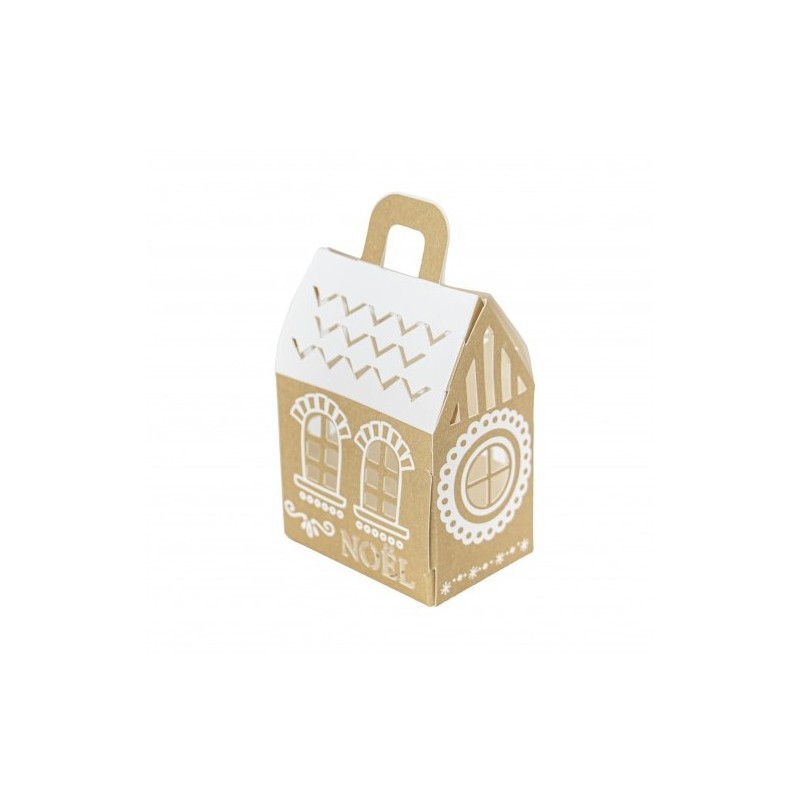 SET 6 BOITES KRAFT MAISON NOEL 6 X 4 X 8 CM SET 6 BOITES KRAFT MAISON NOEL 6 X 4 X 8 CM