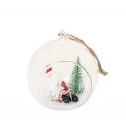 BOULE DE VERRE PÈRE NOEL BARBU 7 X 6.5 X 8 CM