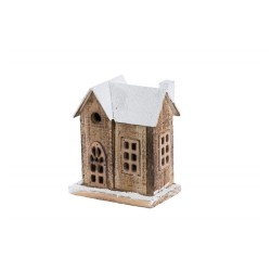 MAISON BOIS NATUREL AV LED 13,5 CM X 8 CM X 15 CM