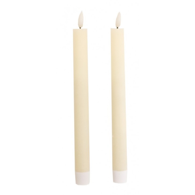 SET 2 BOUGIES FLAMBEAUX CIRE FLAMME REALISTE IVOIRE 2 X 24 CM SET 2 BOUGIES FLAMBEAUX CIRE FLAMME REALISTE IVOIRE 2 X 24 CM