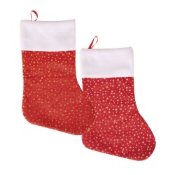 CHAUSSETTE DE NOEL ETOILES 24 X 37 CM