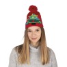 BONNET ADULTE ROUGE AVEC SAPIN DE NOEL LUMINEUX ( PILES INCLUSES)