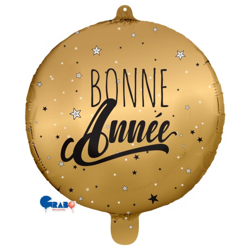 BALLON METALIQUE 48 CM BONNE ANNEE OR 