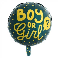 BALLON METALLIQUE ROND BOY OR GIRL 45 CM 