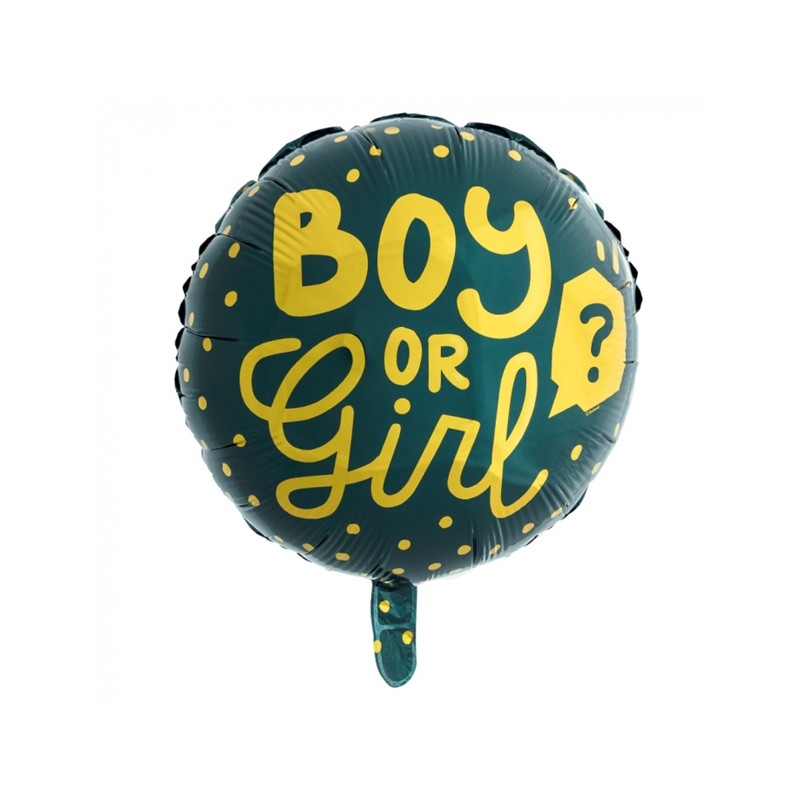 BALLON METALLIQUE ROND BOY OR GIRL 45 CM 