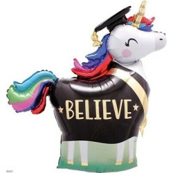 BALLON METALLIQUE LICORNE DIPLOME  83 CM 