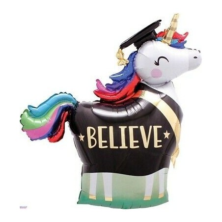 BALLON METALLIQUE LICORNE DIPLOME  83 CM 