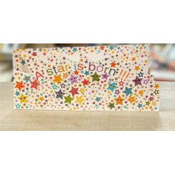 CARTE DOUBLE A STAR IS BORN !!!  THEME ETOILE 26 X 11 CM 