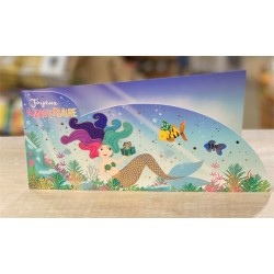 CARTE DOUBLE JOYEUX ANNIVERSAIRE THEME SIRENE 26 X 11 CM 