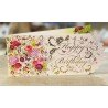 CARTE DOUBLE HAPPY BIRTHDAY FLEURS 26 X 11 CM 