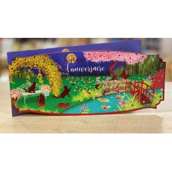 CARTE DOUBLE JOYEUX ANNIVERSAIRE NATURE 26 X 11 CM 