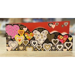 CARTE DOUBLE COEUR   26 X 11 CM 