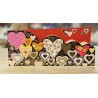 CARTE DOUBLE COEUR   26 X 11 CM 