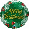 BALLON METALLIQUE ROND MERRY CHRISTMAS 46 CM 