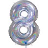 BALLON METALLIQUE CHIFFRE 8 HOLOGRAPHIQUE 66 CM