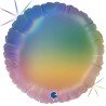 BALLON METALLIQUE ROND RAINBOW HOLOGROPHIC MULTICOLORE 46 CM 