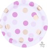 8 ASSIETTES RONDES ROSE & GOLD DOTS 23 CM 