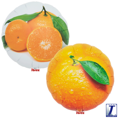 BALLON METALLIQUE ROND FRUIT ORANGES 35 CM 