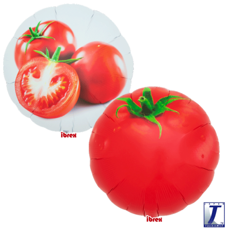 BALLON METALLIQUE ROND TOMATE  35 CM 