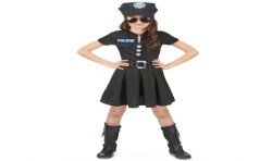 DEGUISEMENT POLICIERE ROBE NOIRE TAILLE 10-12 ANS