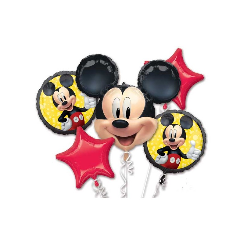 BOUQUET DE 5 BALLONS METALLIQUES MICKEY 