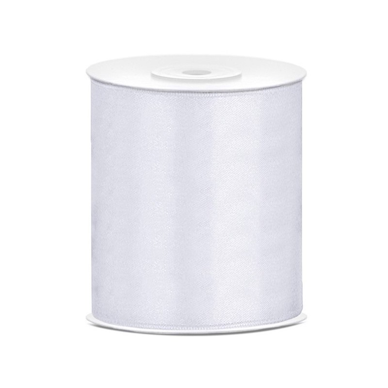 RUBAN SATIN BLANC  100 MM X 25 M