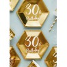 6 ASSIETTES HEXAGONALES EN CARTON  30 TH BIRTHDAY 20 X 17 CM