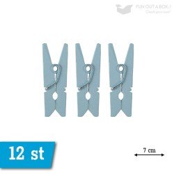 12 PINCES BOIS BLEU CIEL