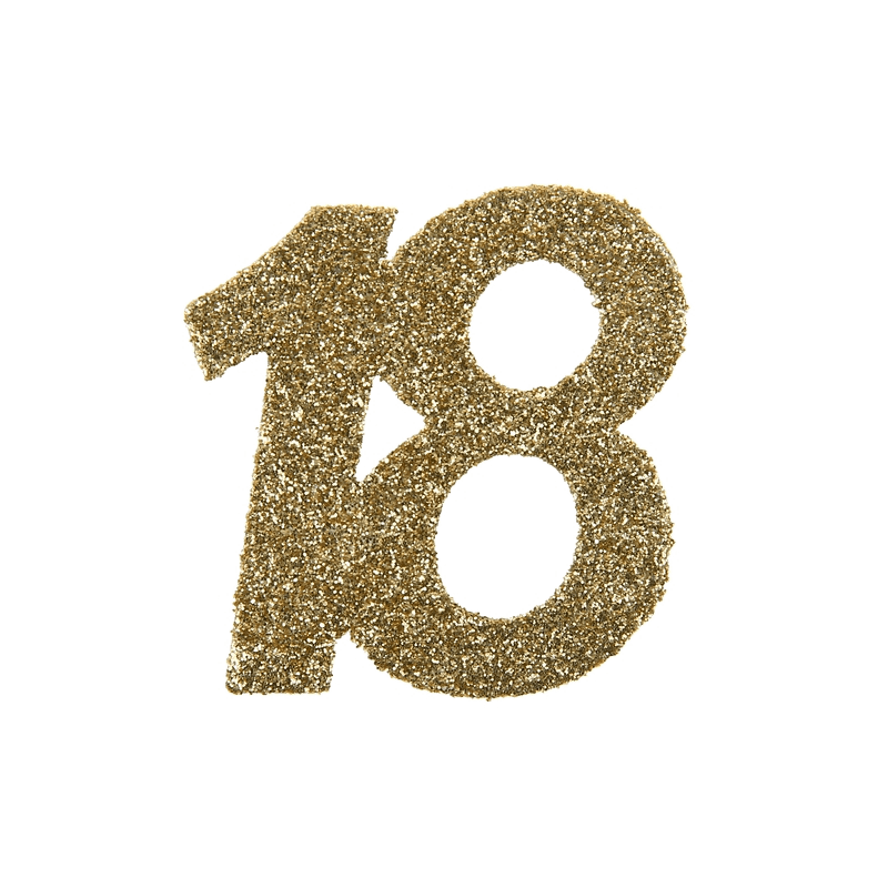 6 CONFETTIS PAILLETTES OR 18 ANS