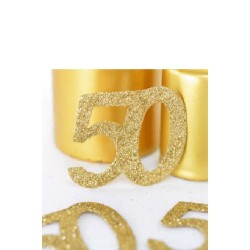 6 CONFETTIS PAILLETTES OR 50 ANS