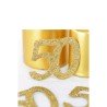6 CONFETTIS PAILLETTES OR 50 ANS
